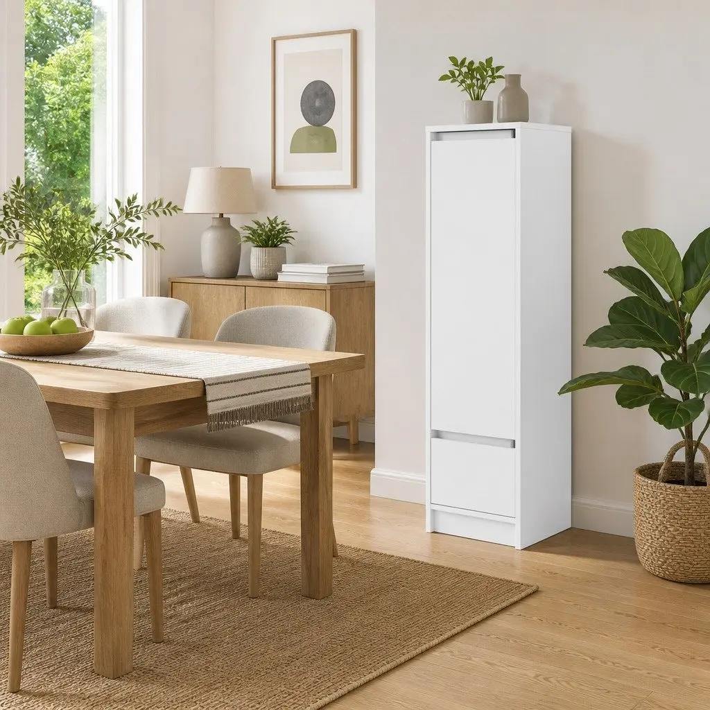 White Highboard Storage Cabinet for Dining Rooms