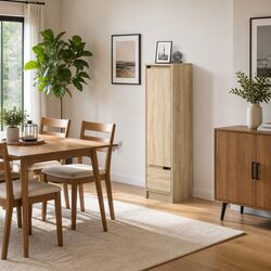 Elegant Highboard Storage Cabinet in Brown Engineered Wood