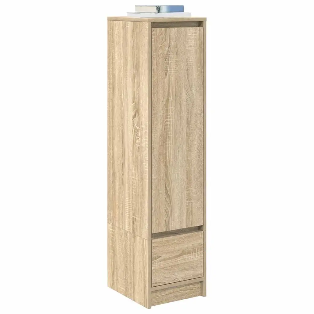 Highboard Storage Cabinet in Brown Engineered Wood