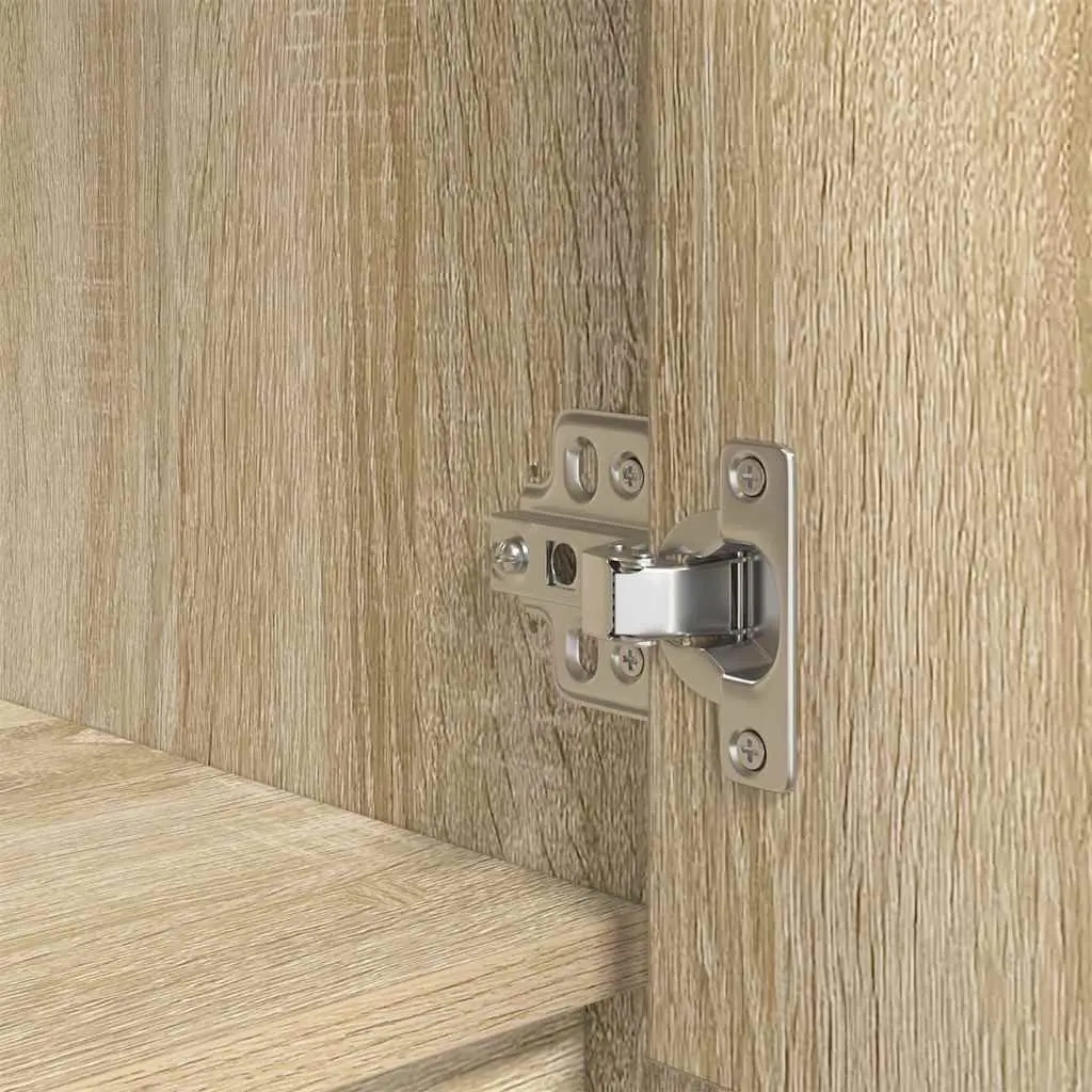 Highboard Storage Cabinet in Brown Engineered Wood