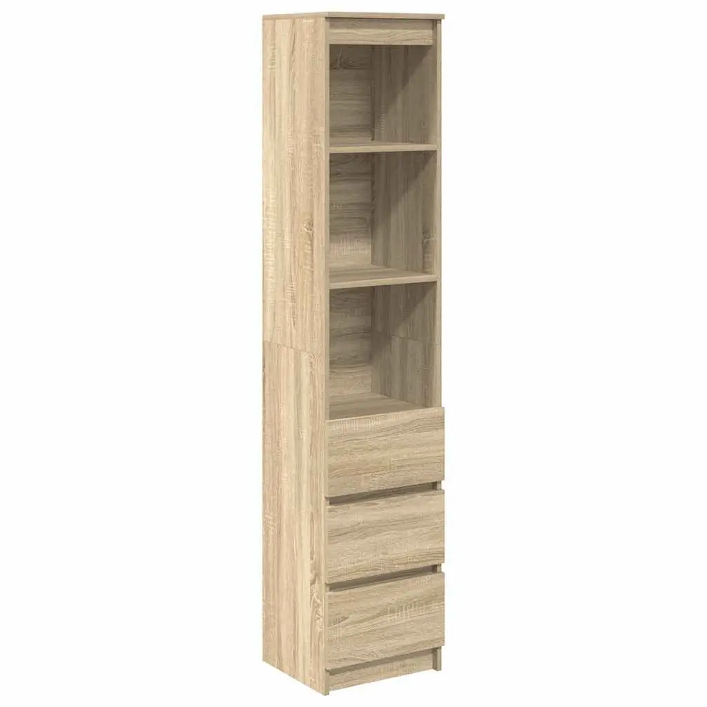 Brown Engineered Wood Highboard Storage Cabinet 180cm
