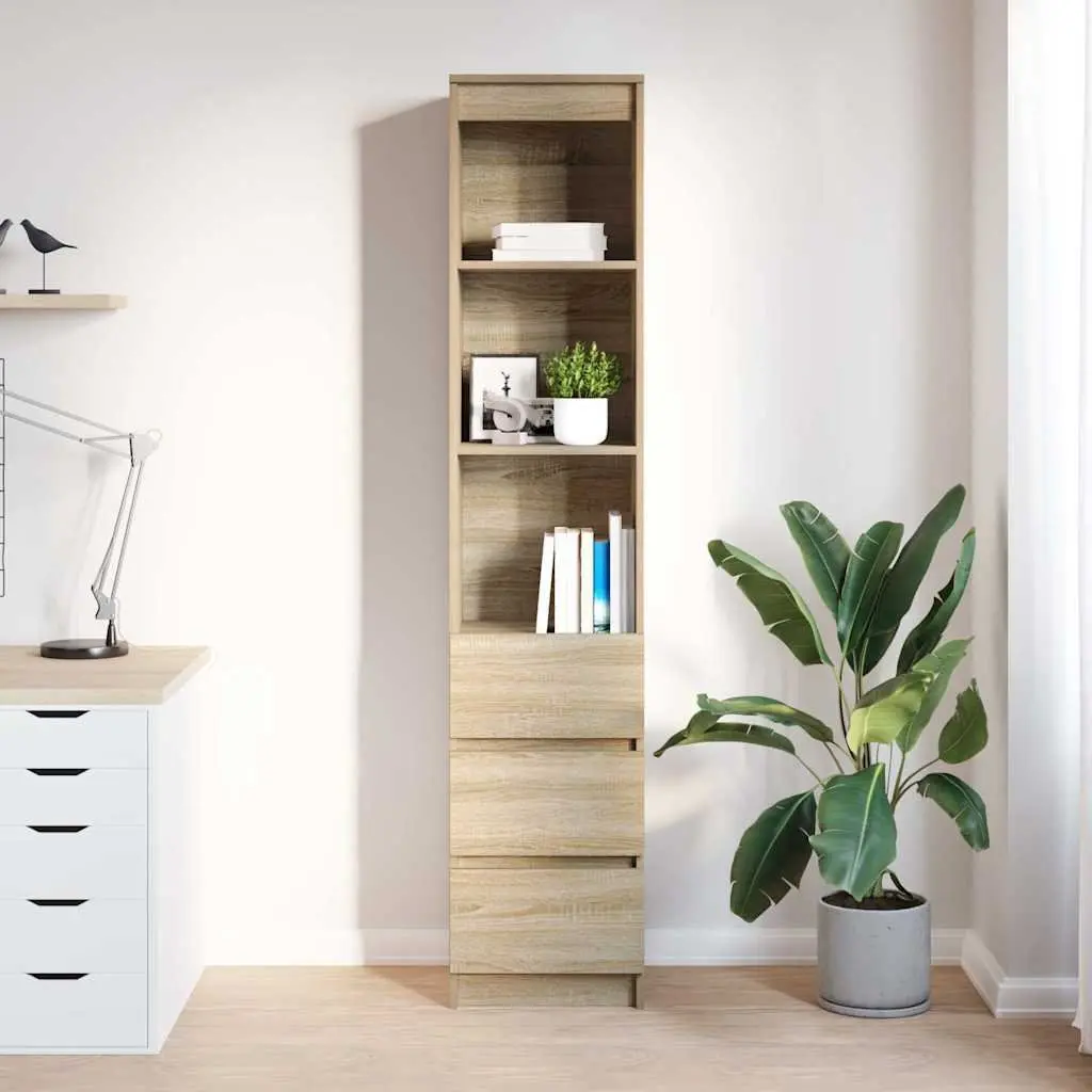 Brown Engineered Wood Highboard Storage Cabinet 180cm