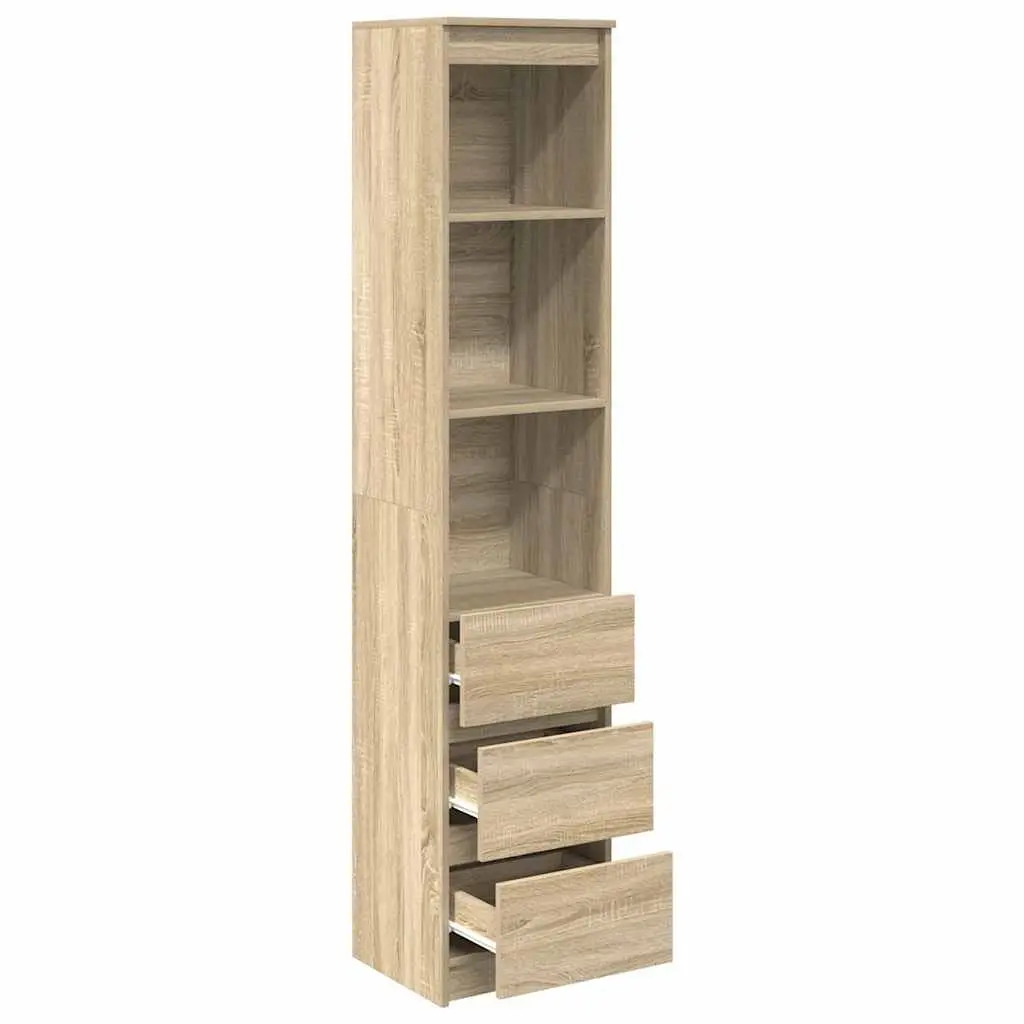 Brown Engineered Wood Highboard Storage Cabinet 180cm