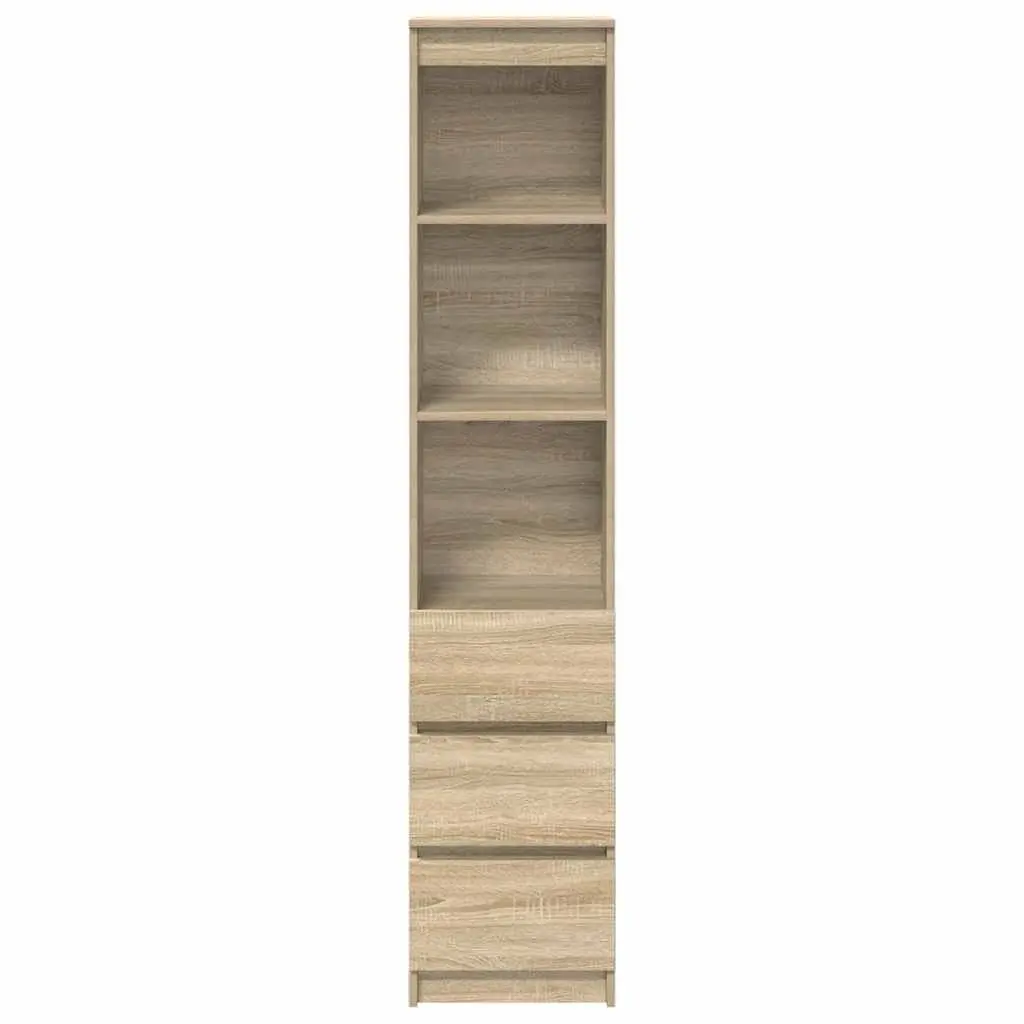 Brown Engineered Wood Highboard Storage Cabinet 180cm
