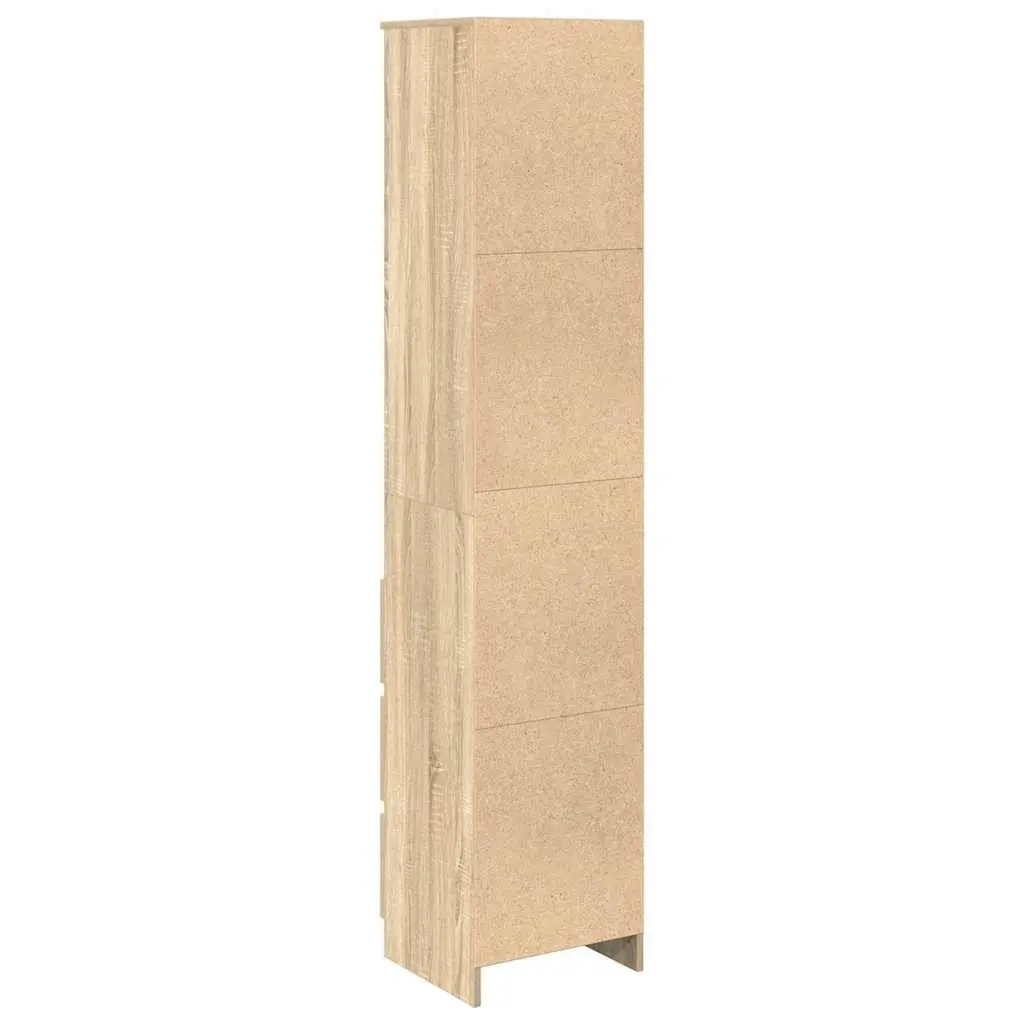 Brown Engineered Wood Highboard Storage Cabinet 180cm