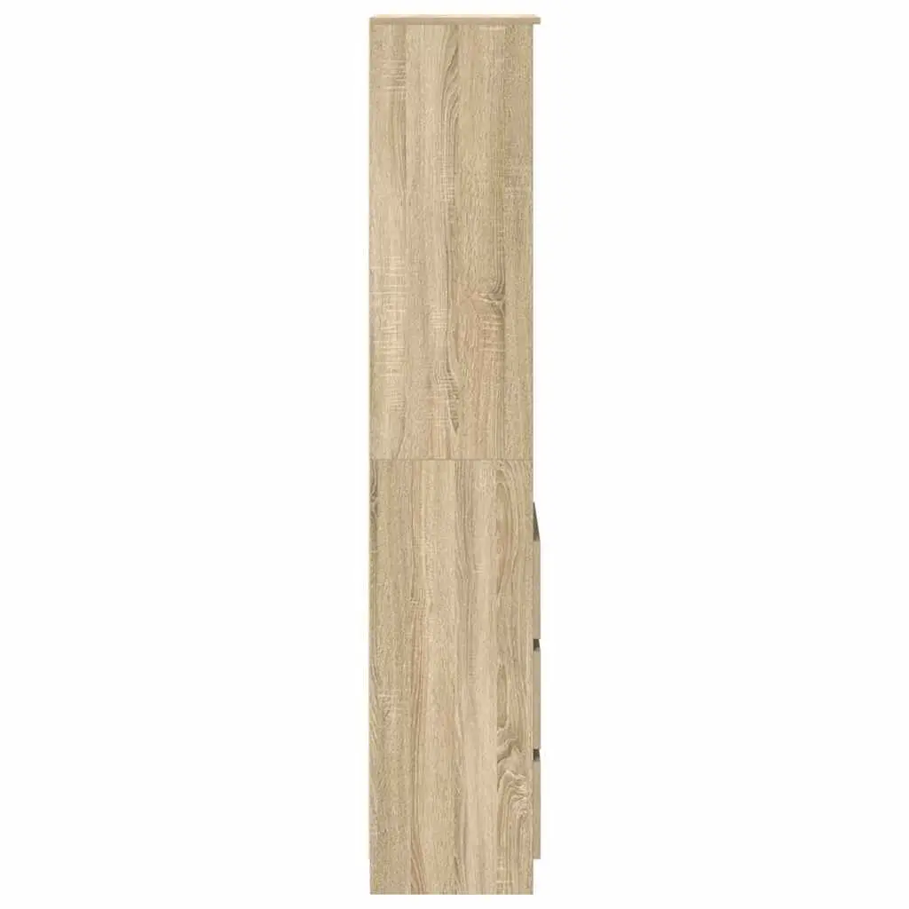 Brown Engineered Wood Highboard Storage Cabinet 180cm