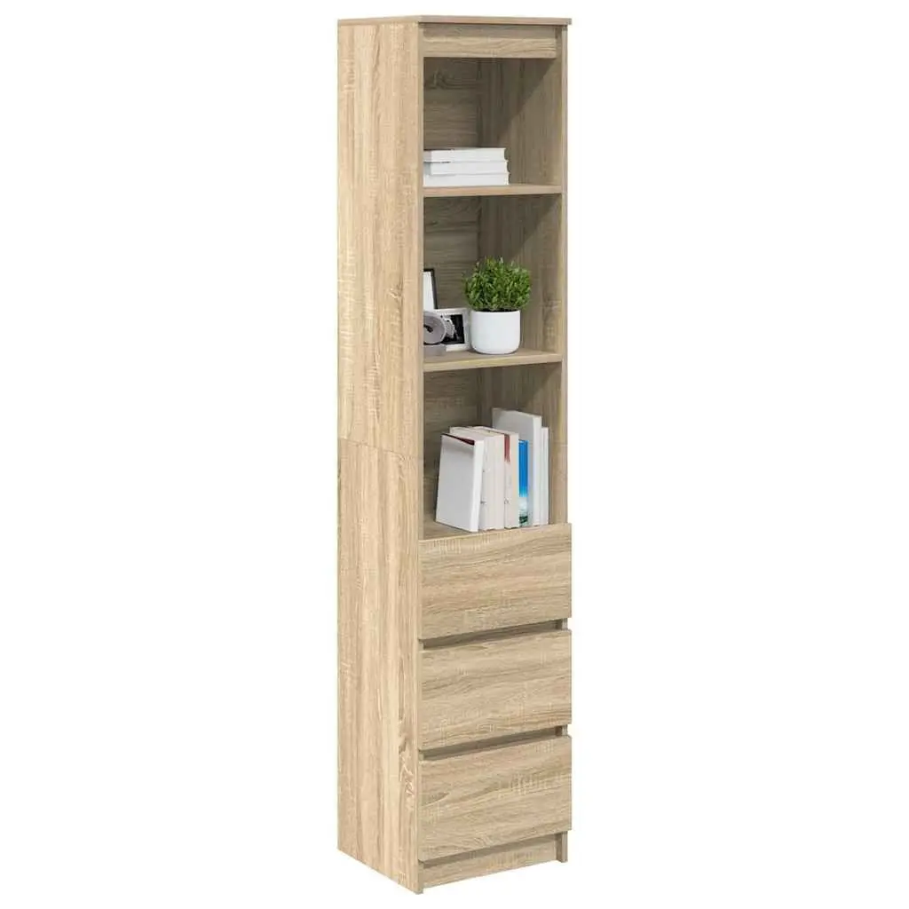 Brown Engineered Wood Highboard Storage Cabinet 180cm