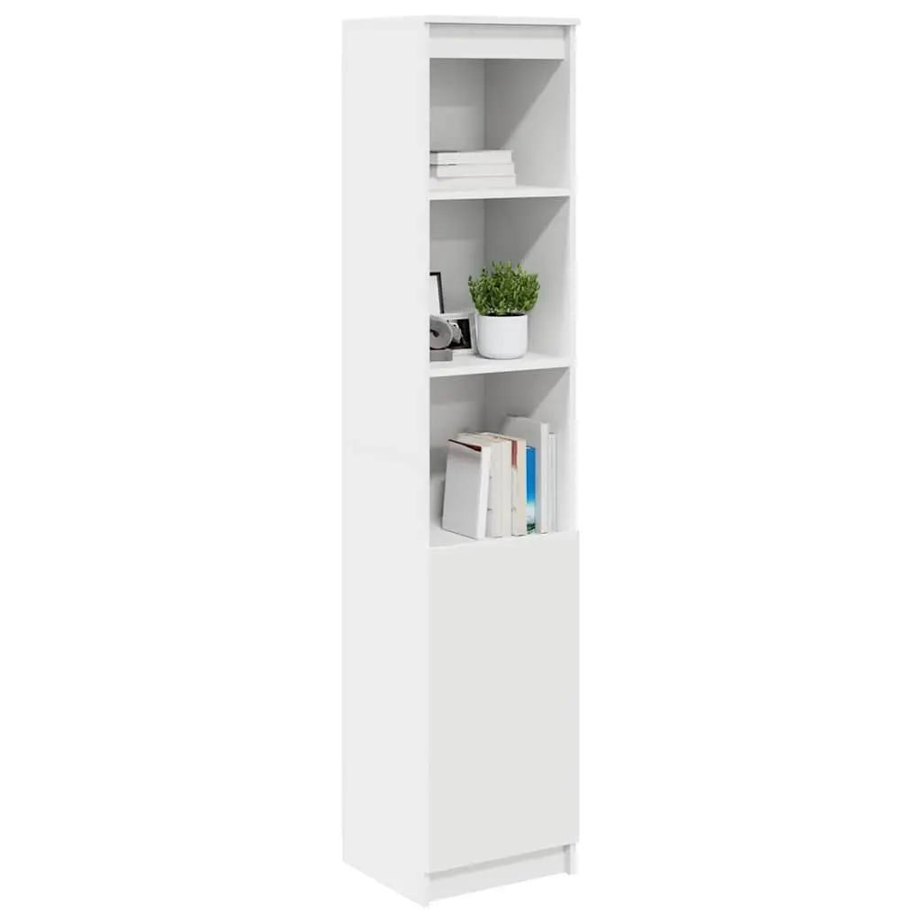 Highboard Storage Cabinet White Engineered Wood Sideboard Buffet Cupboard