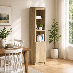 Elegant Highboard Storage Cabinet in Brown Engineered Wood