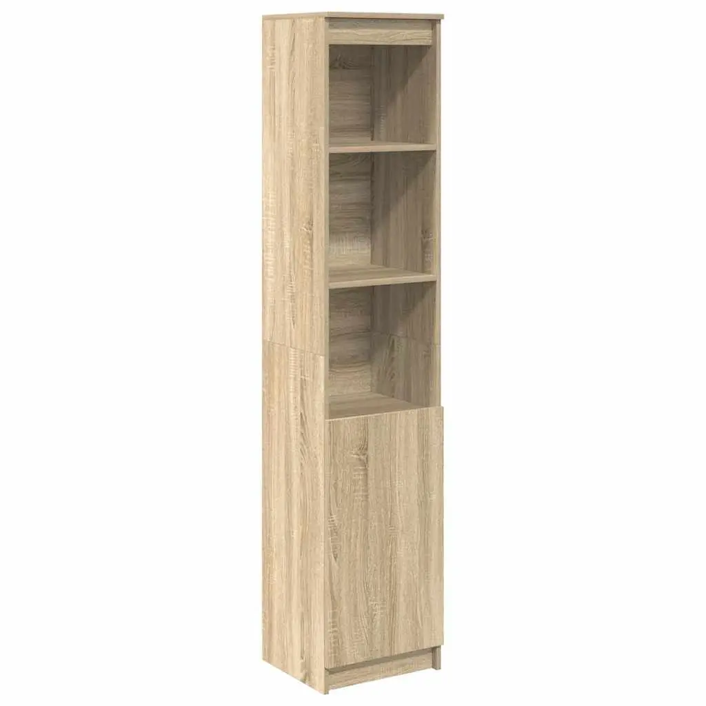 Highboard Storage Cabinet in Brown Engineered Wood