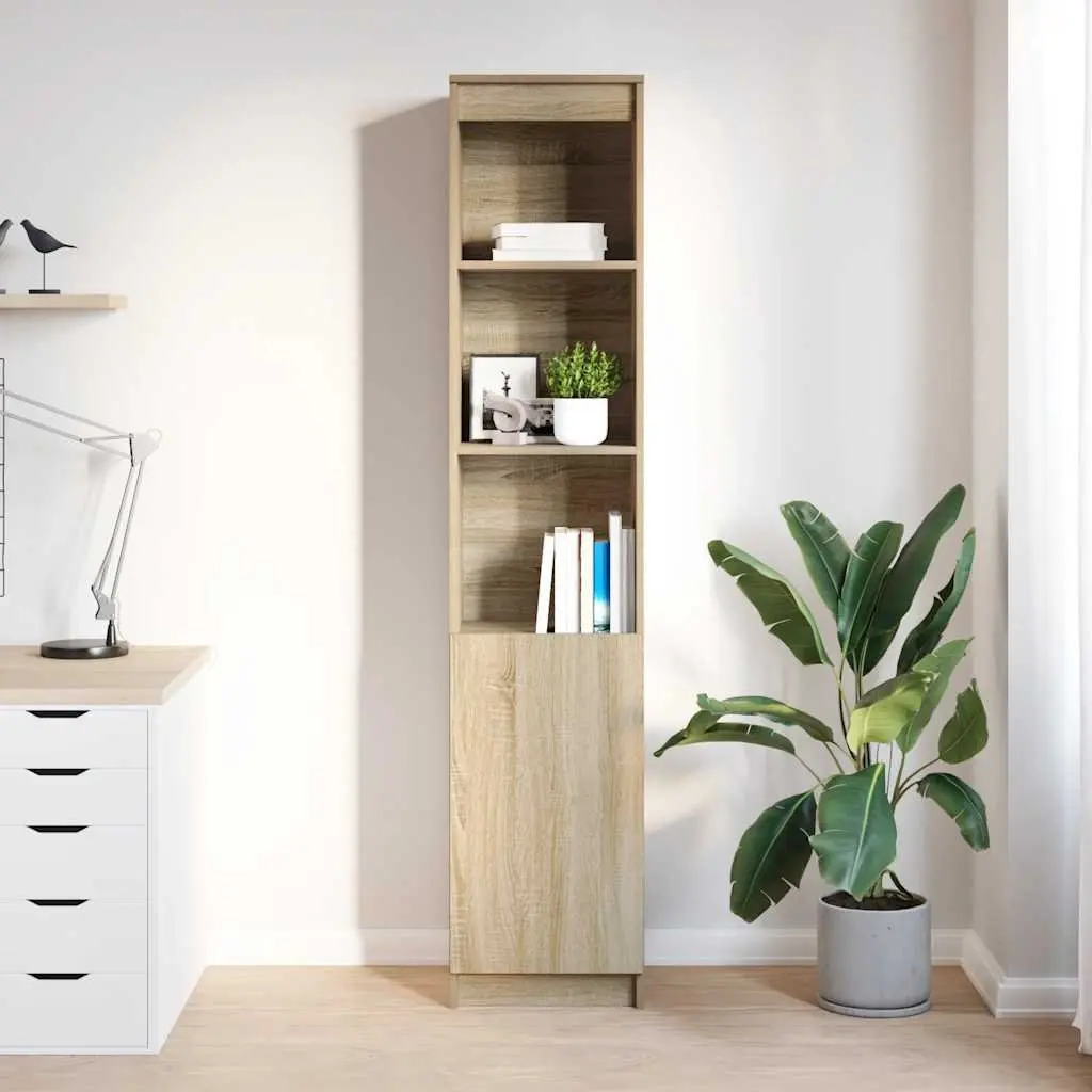 Highboard Storage Cabinet in Brown Engineered Wood