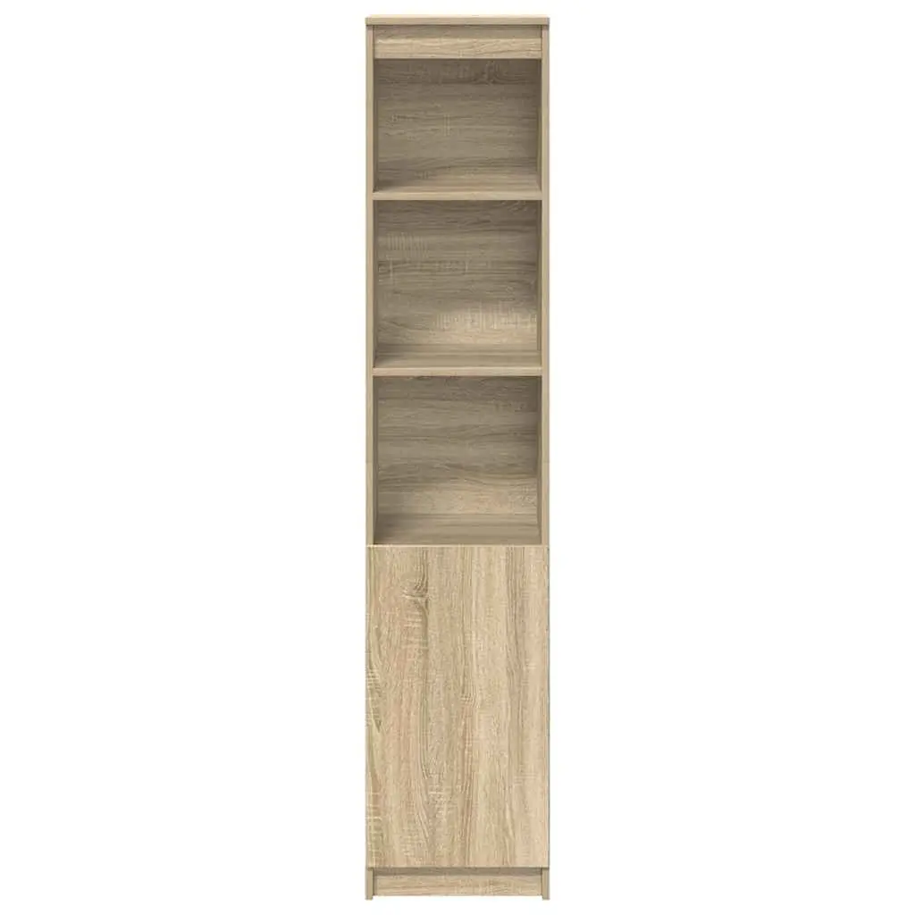 Highboard Storage Cabinet in Brown Engineered Wood