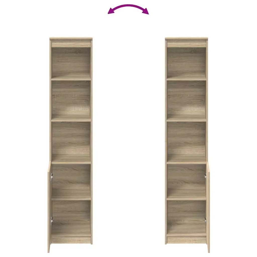 Highboard Storage Cabinet in Brown Engineered Wood