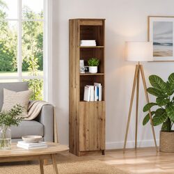Brown Engineered Wood Highboard Storage Cabinet