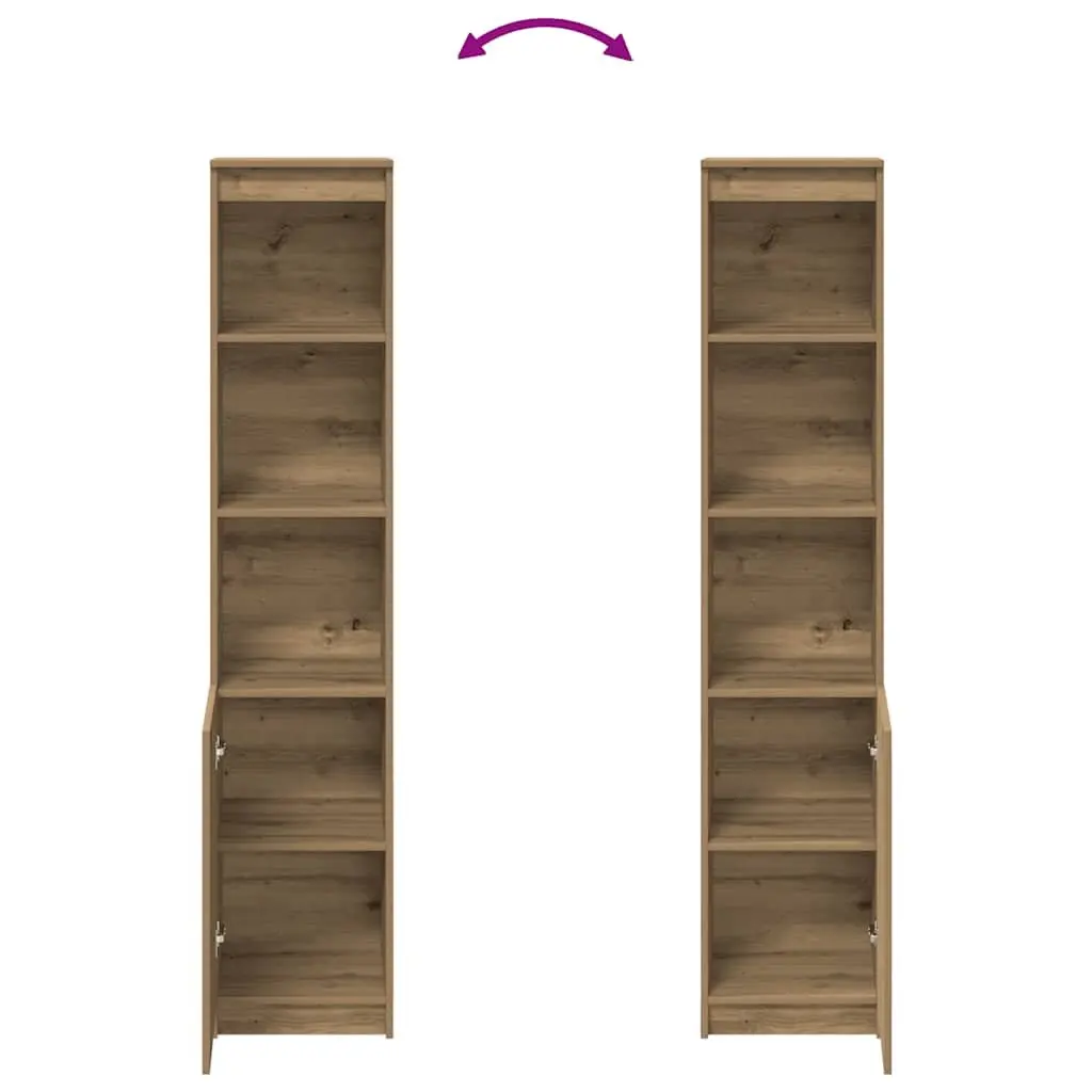 Highboard Storage Cabinet Brown Engineered Wood Sideboard Buffet Organiser 37.5 x 35 x 180 cm