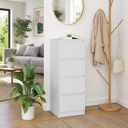White Engineered Wood Sideboard Storage Cabinet
