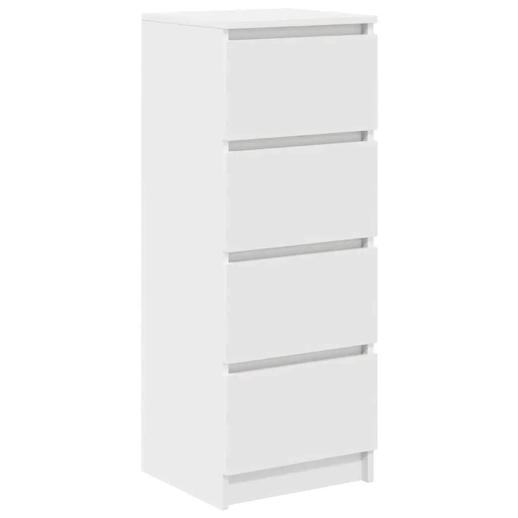 White Engineered Wood Sideboard Storage Cabinet