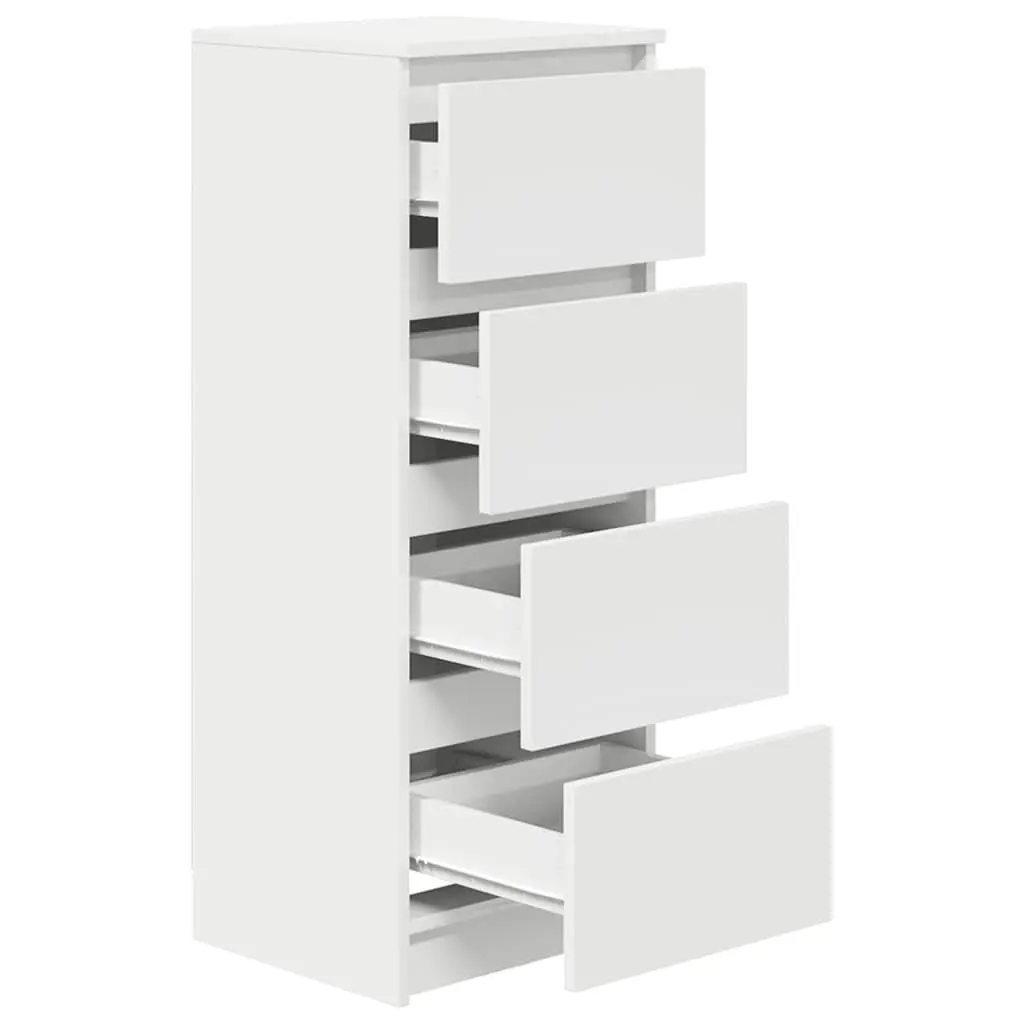 White Engineered Wood Sideboard Storage Cabinet