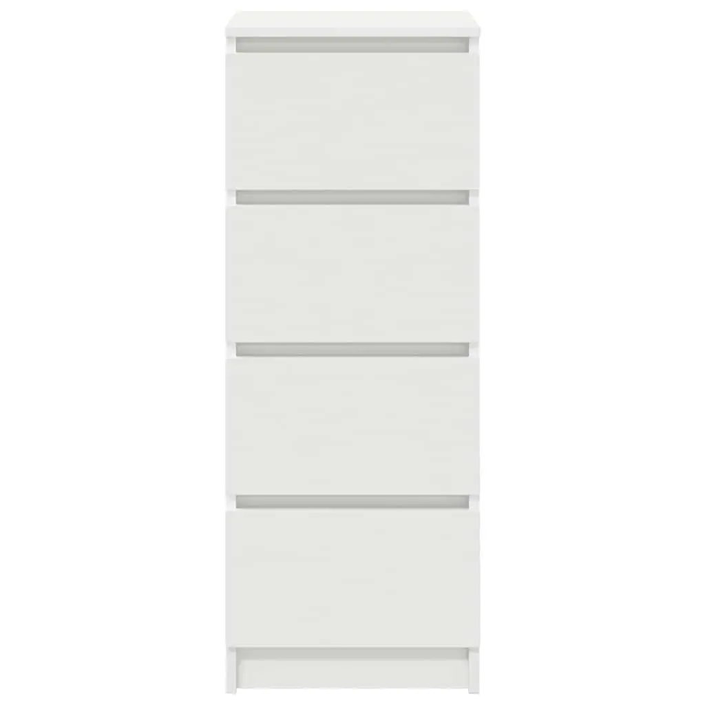 White Engineered Wood Sideboard Storage Cabinet