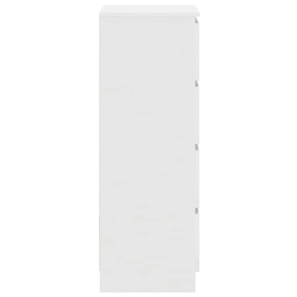White Engineered Wood Sideboard Storage Cabinet