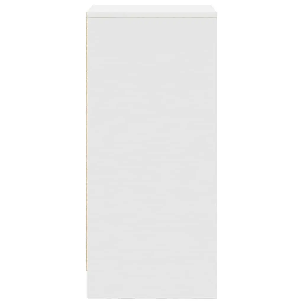 White Engineered Wood Sideboard Storage Cabinet