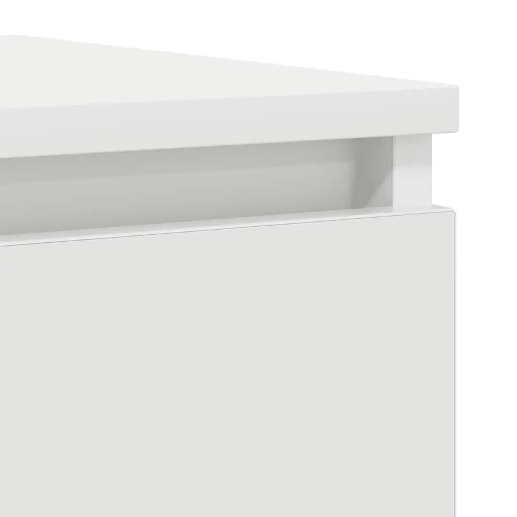 White Engineered Wood Sideboard Storage Cabinet