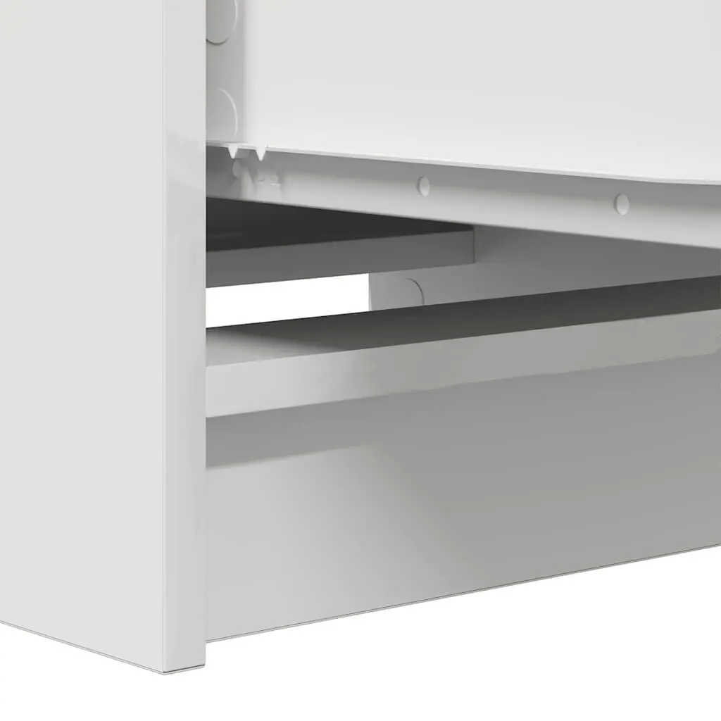 White Engineered Wood Sideboard Storage Cabinet