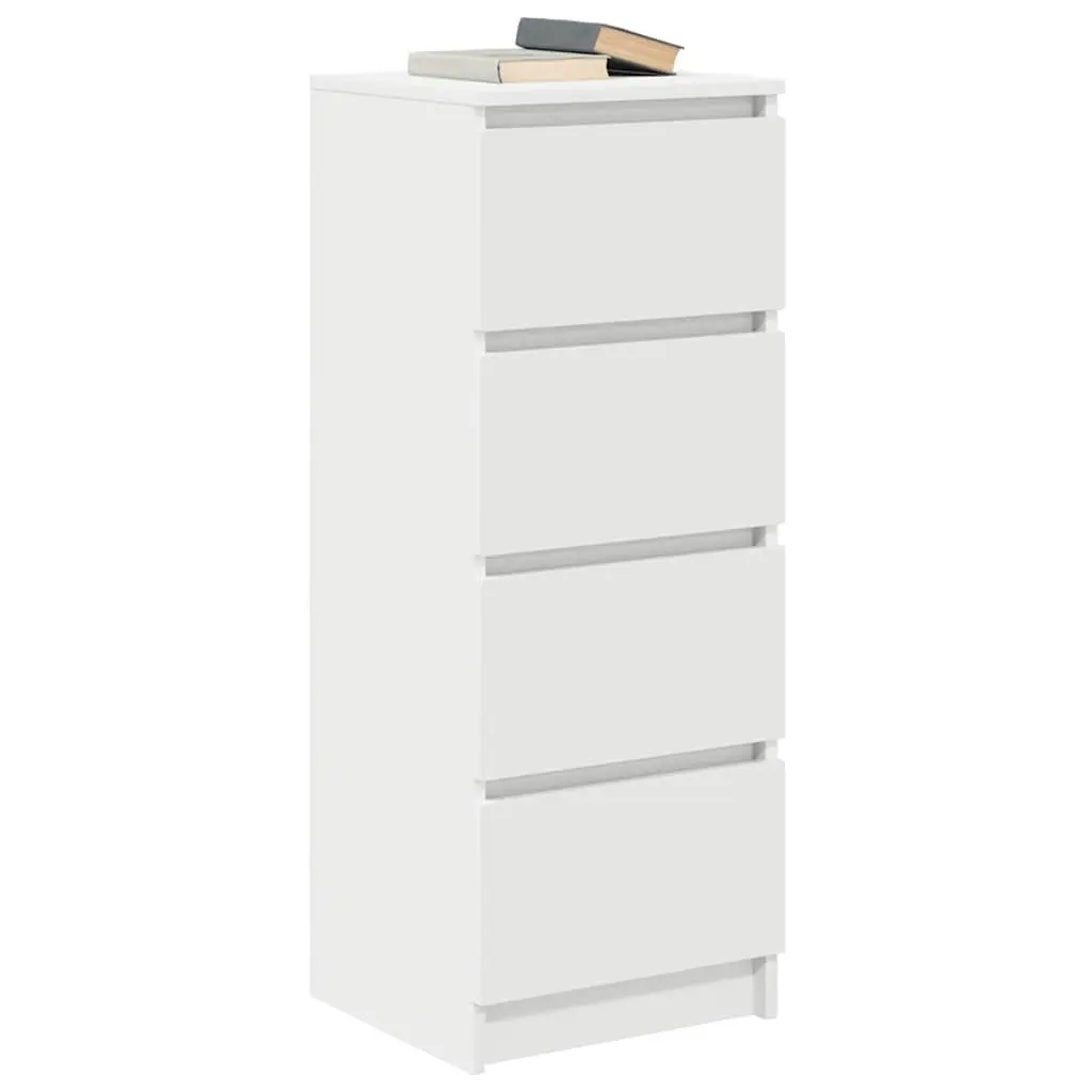 White Engineered Wood Sideboard Storage Cabinet