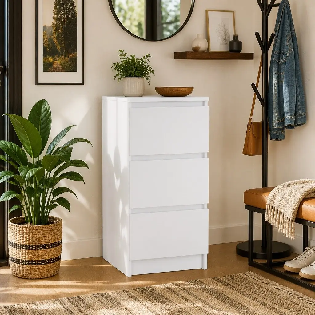 White Sideboard Storage Cabinet 37.5x35x76cm