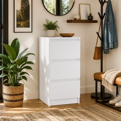 Elegant White Sideboard Storage Cabinet 37.5x35x76cm