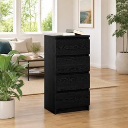 Elegant Black Oak Sideboard Storage Cabinet