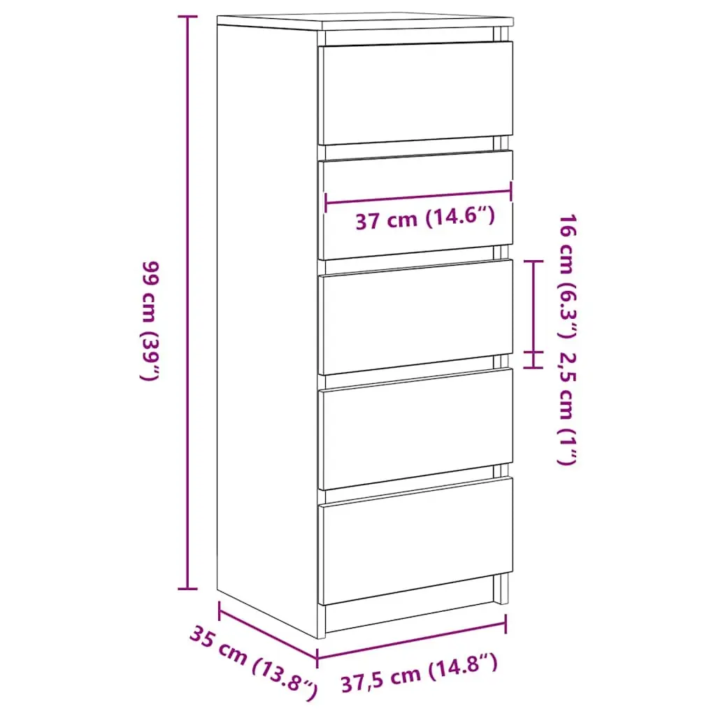 Sideboard with Drawers White Storage Cabinet Buffet Engineered Wood Furniture