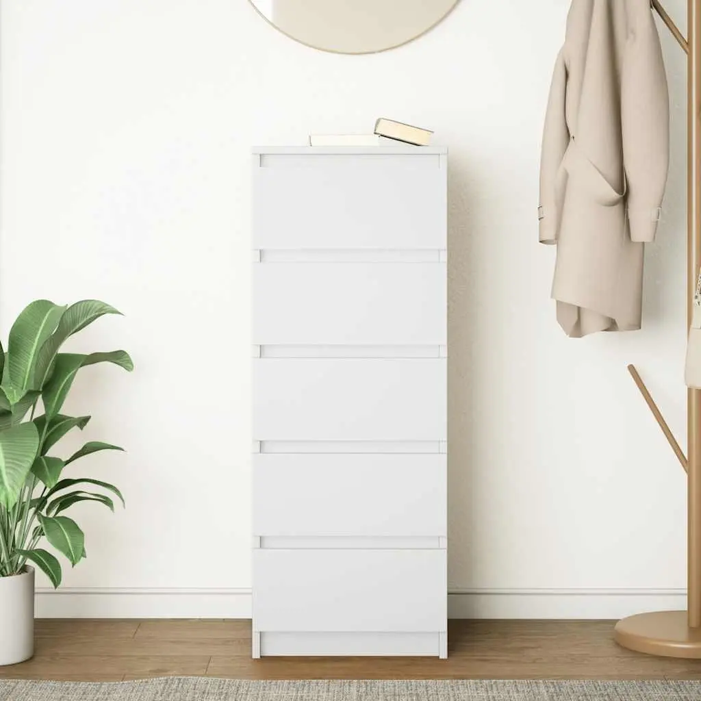 Sideboard with Drawers White Storage Cabinet Buffet Engineered Wood Furniture
