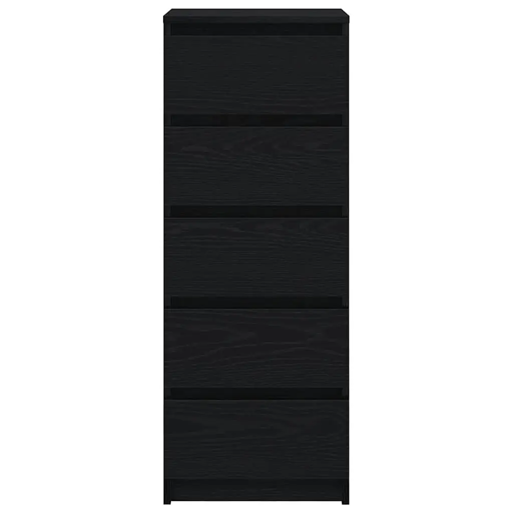 Sideboard Storage Cabinet with Drawers Black Oak 37.5x35x99cm Engineered Wood