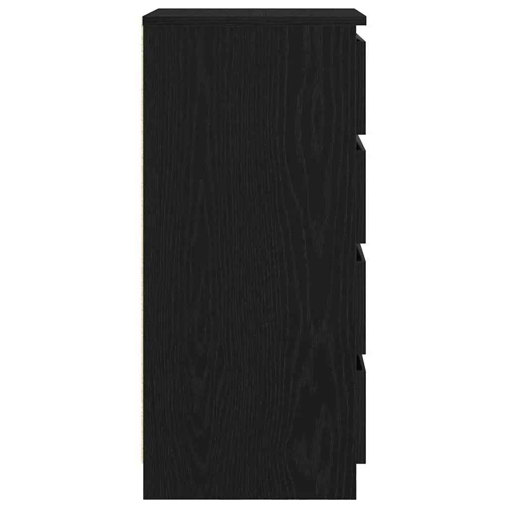 Sideboard Storage Cabinet with Drawers Black Oak 37.5x35x99cm Engineered Wood