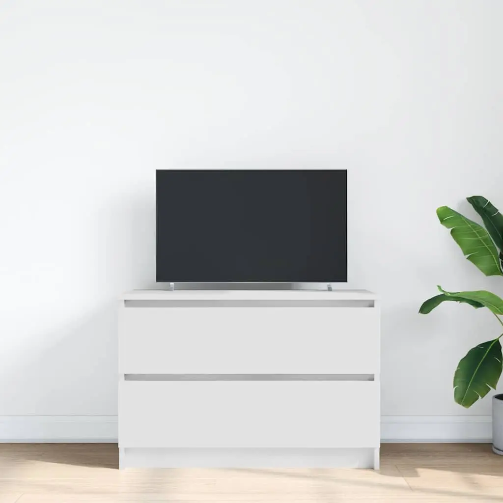 White Engineered Wood TV Cabinet for Living Space