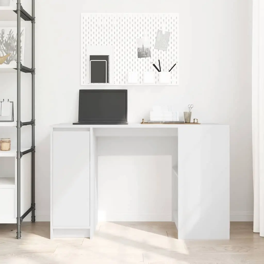 White Engineered Wood Desk for Home Office and Study