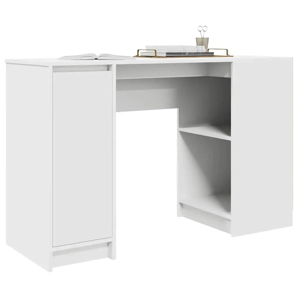 White Engineered Wood Desk for Home Office and Study