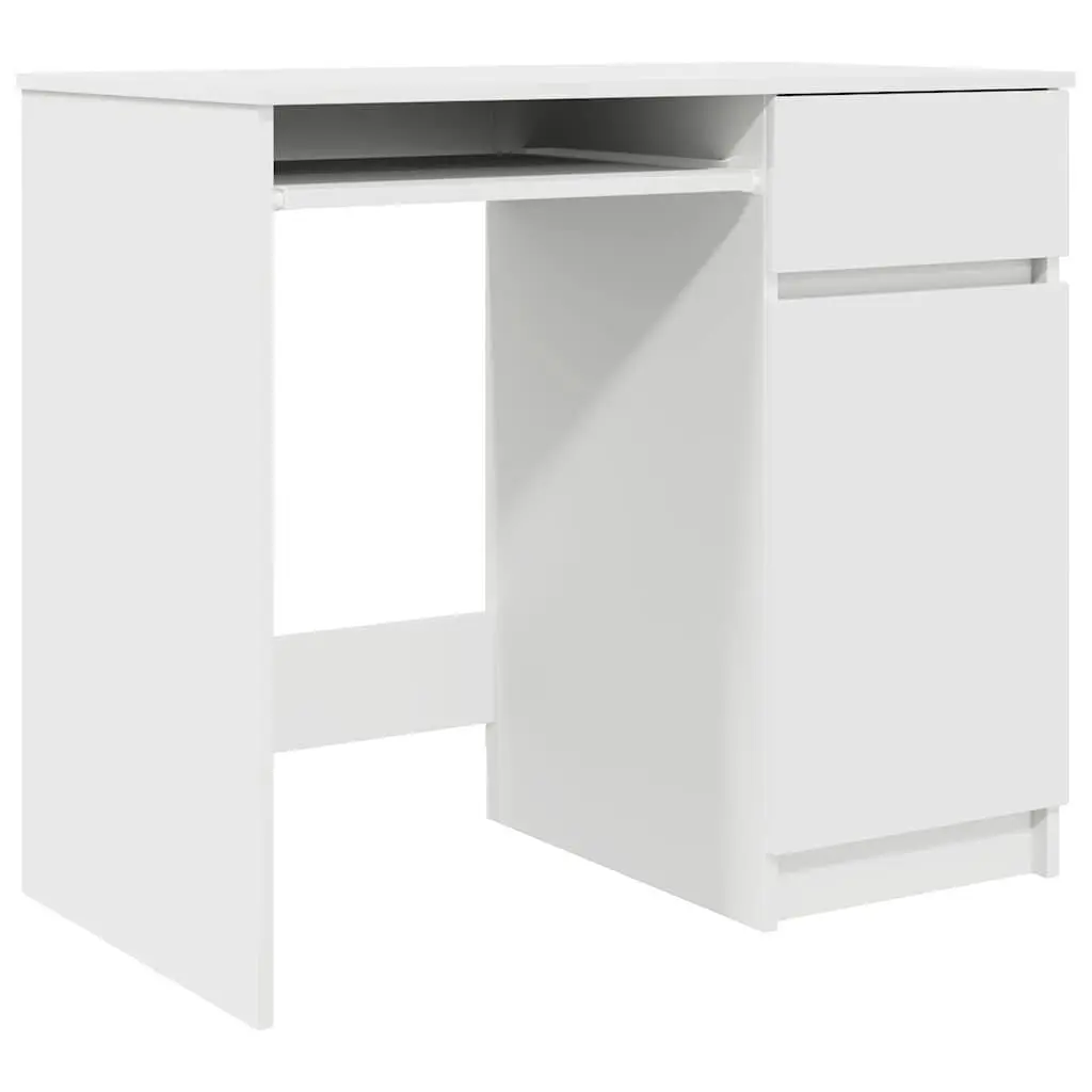 White Office Desk with Cabinet and Drawer Storage