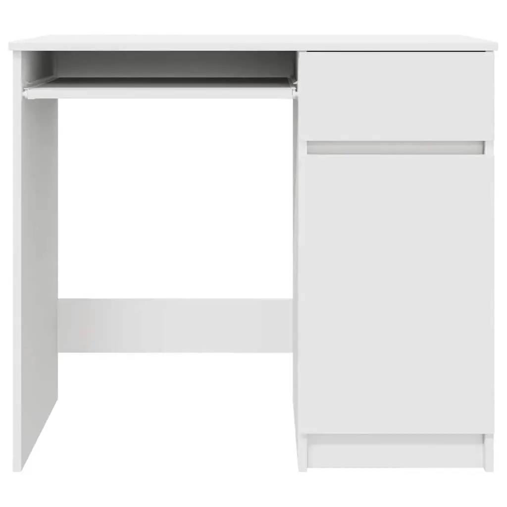 White Office Desk with Cabinet and Drawer Storage