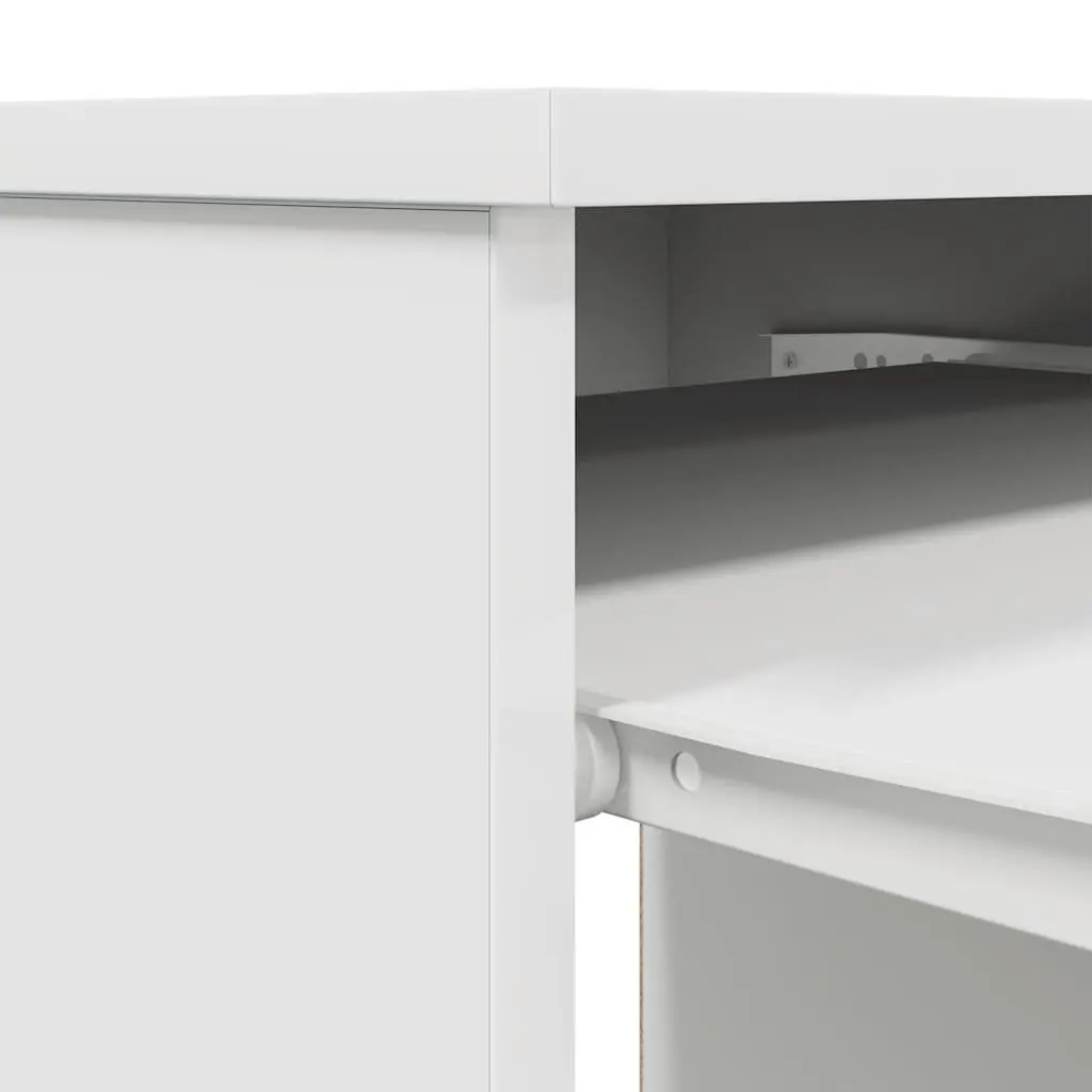 White Office Desk with Cabinet and Drawer Storage