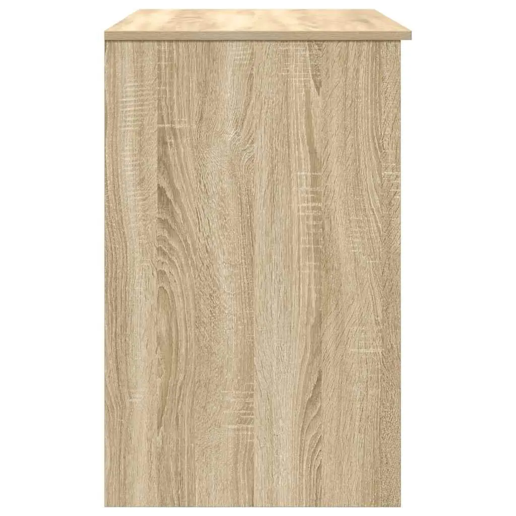 Office Desk with Storage Door Drawer Shelf Brown Engineered Wood 86x49x76cm