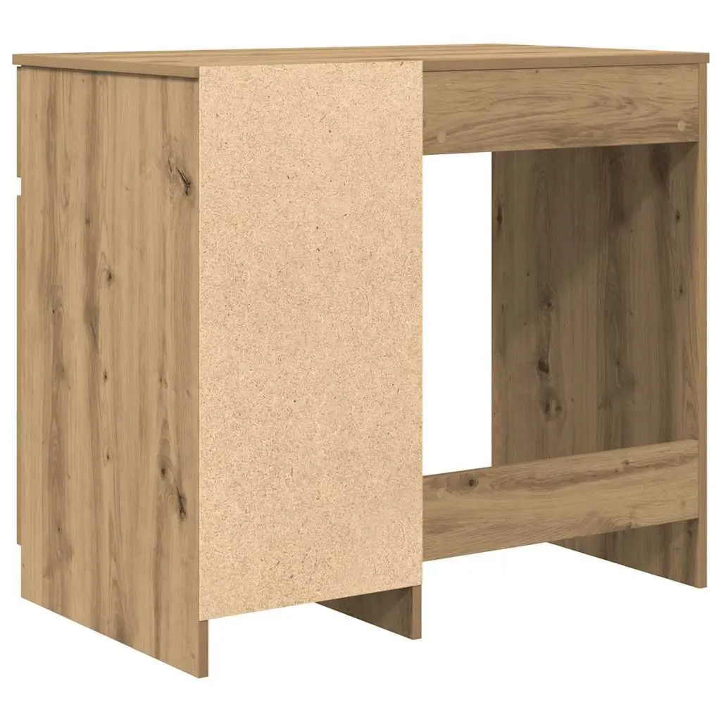 Office Desk Engineered Wood Brown Workstation with Storage Cabinet Drawer Shelf 86W x 49D x 76H cm