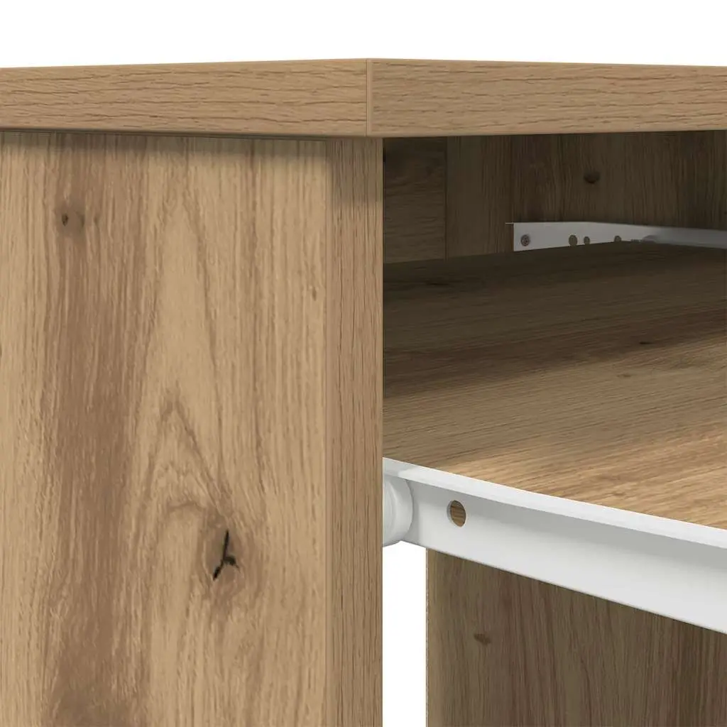 Office Desk Engineered Wood Brown Workstation with Storage Cabinet Drawer Shelf 86W x 49D x 76H cm