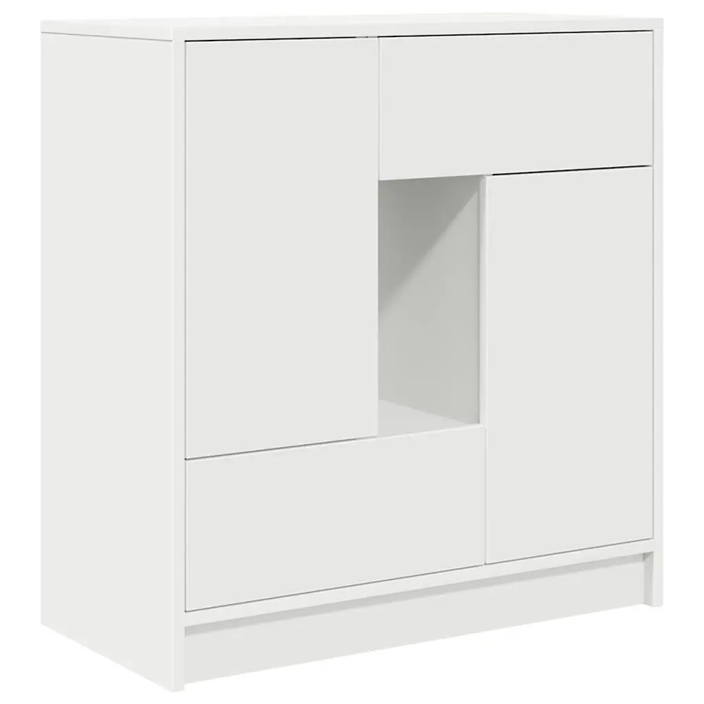 White Sideboard with Drawers and Doors
