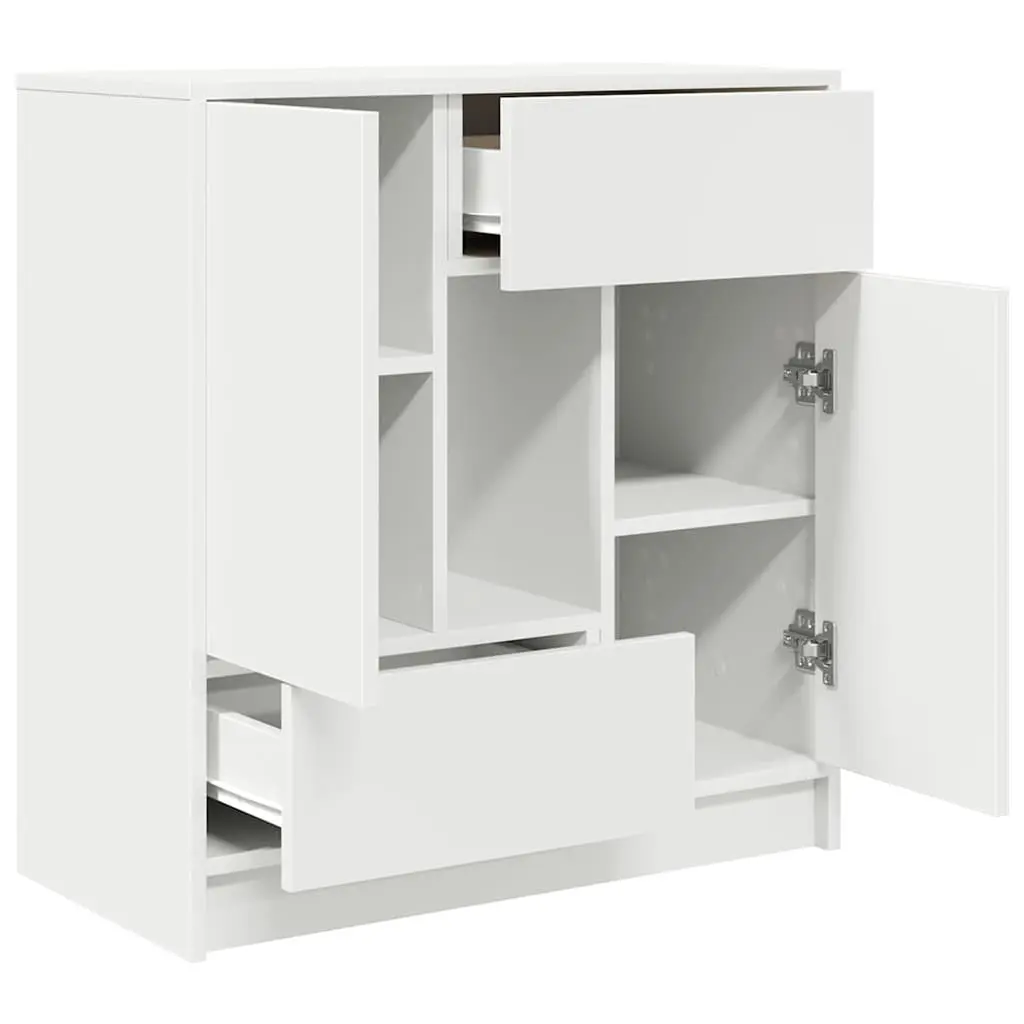 White Sideboard with Drawers and Doors