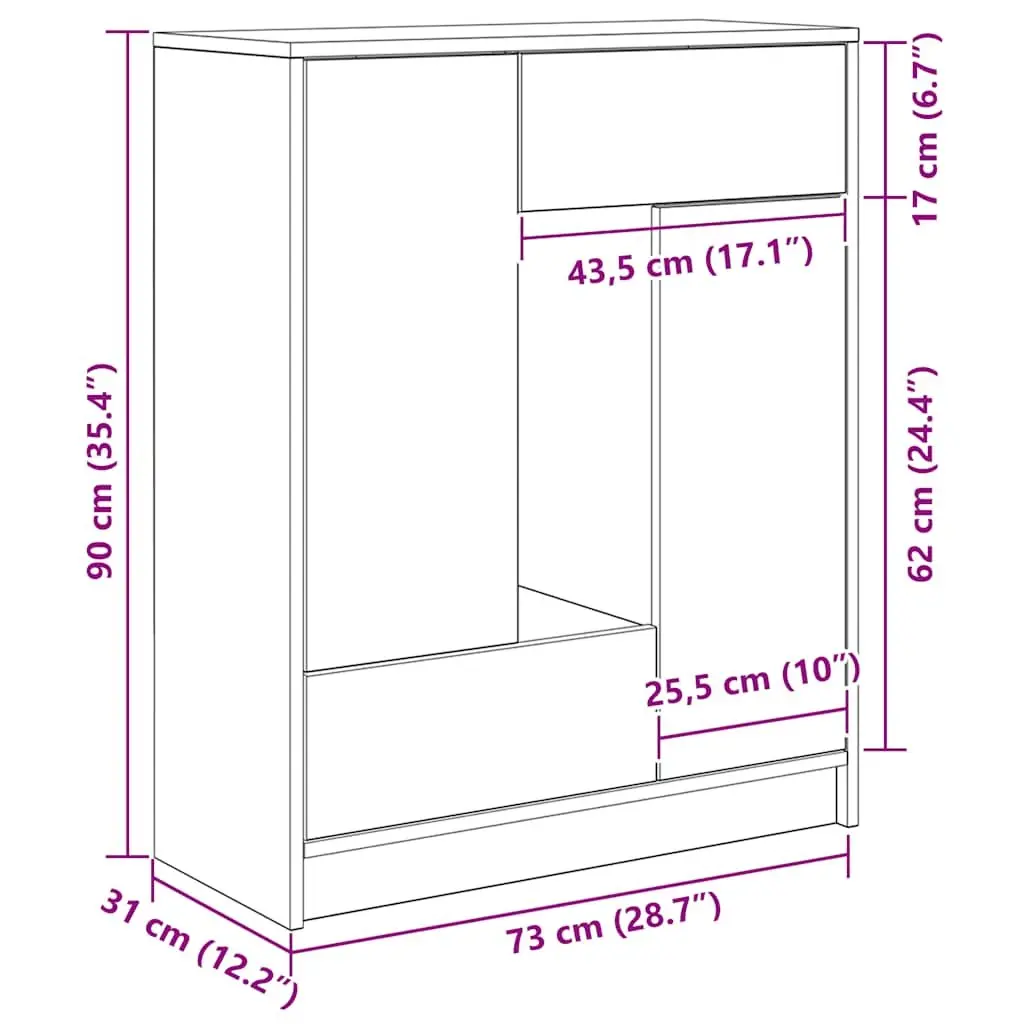 White Sideboard Buffet Cabinet with Doors Drawers Living Room Storage Organizer