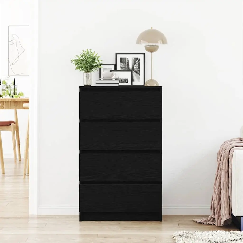 Sideboard Black Oak 60x35x98.5cm Engineered Wood Cabinet Storage Buffet