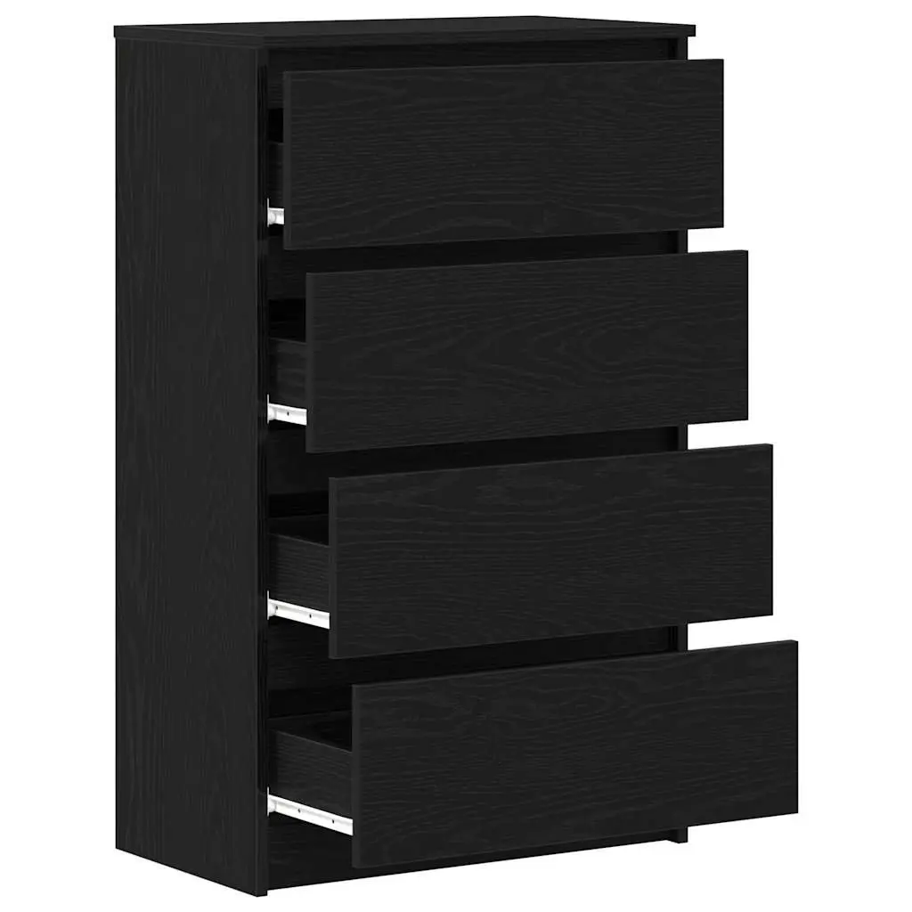 Sideboard Black Oak 60x35x98.5cm Engineered Wood Cabinet Storage Buffet