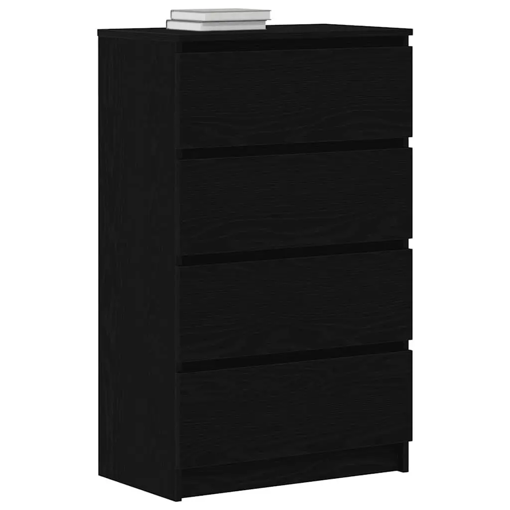 Sideboard Black Oak 60x35x98.5cm Engineered Wood Cabinet Storage Buffet